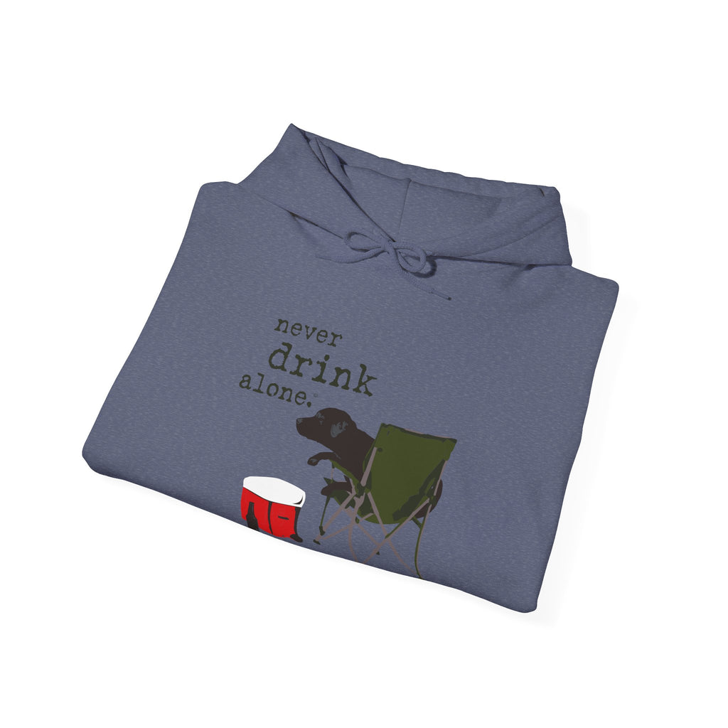 Dog is Good Never Drink Alone Adult Fleece Hoodie, Perfect for the Serious Dog Lover