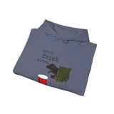 Dog is Good Never Drink Alone Adult Fleece Hoodie, Perfect for the Serious Dog Lover