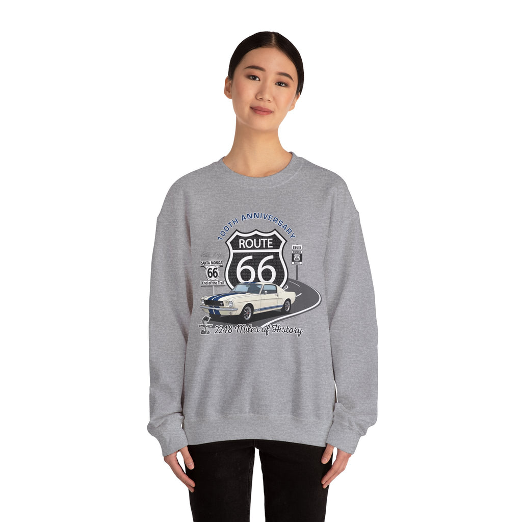 Shelby GT350 Route 66 100th Anniversary Crew Neck Sweatshirt-Legends of the Road, Shelby Fan Favorite
