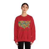 Legends of Route 66 100th Anniversary USA Map Personalized Fleece Crewneck Sweatshirt