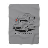 C1 Corvette Silhouette 50 x 60 Inch Sherpa Fleece Blanket – Legends of the Road, Perfect for the Corvette Fan
