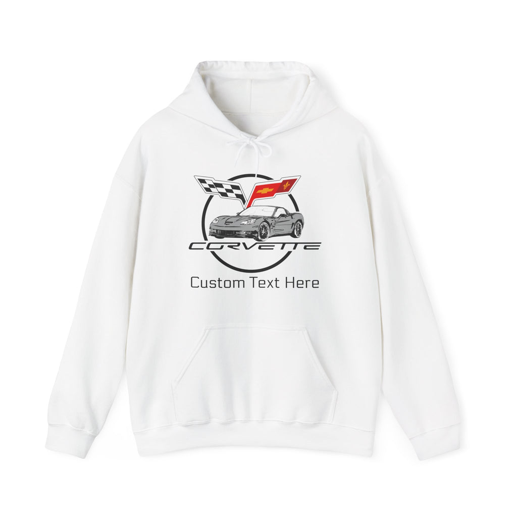 Personalized Chevy C6 Corvette Hoodie, Custom Car Color Cotton Blend Pullover Sweatshirt, Unisex Muscle Car Apparel, Gift for Corvette Fans