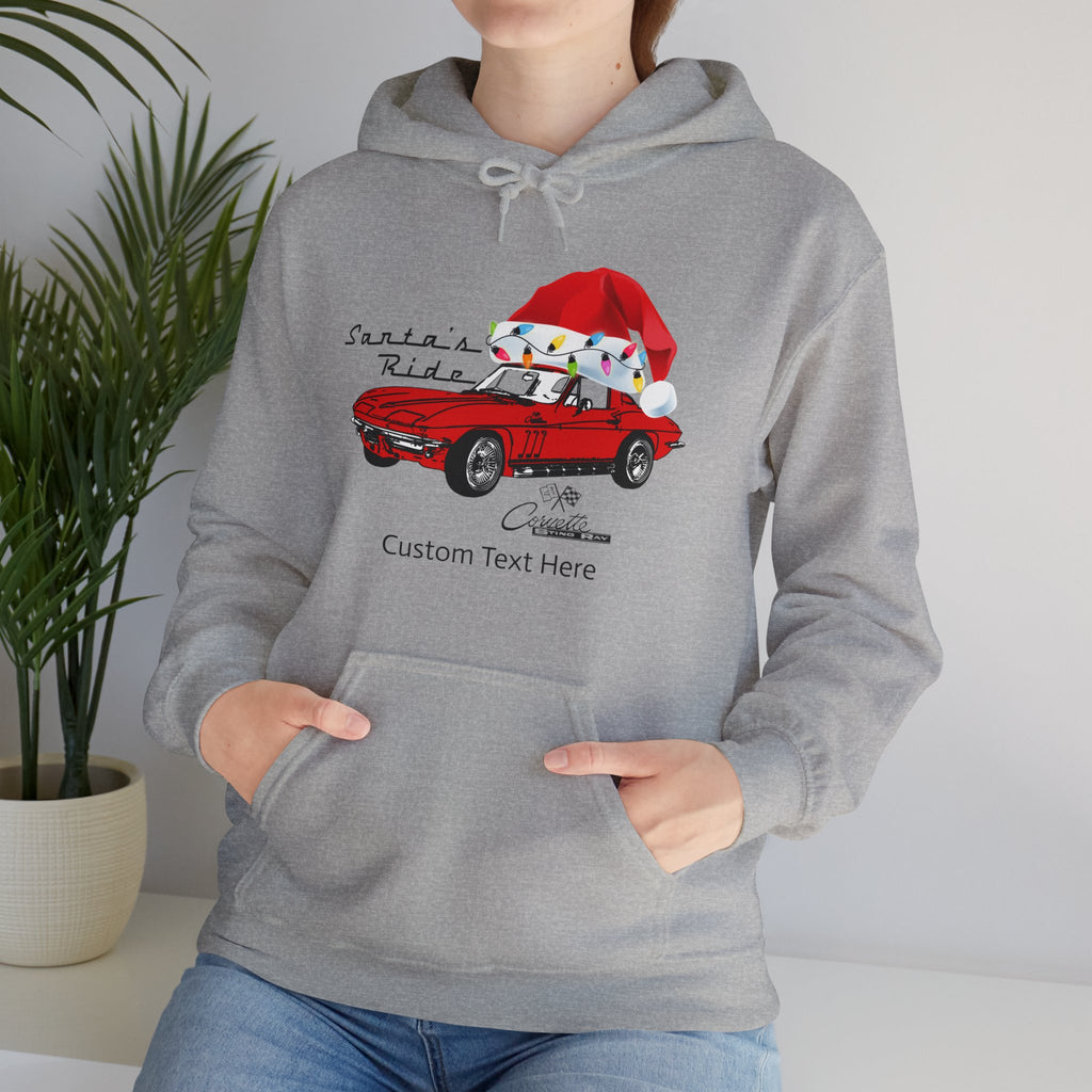 C2 Corvette Personalized Santa Hat Cotton Blend Hooded Sweatshirt