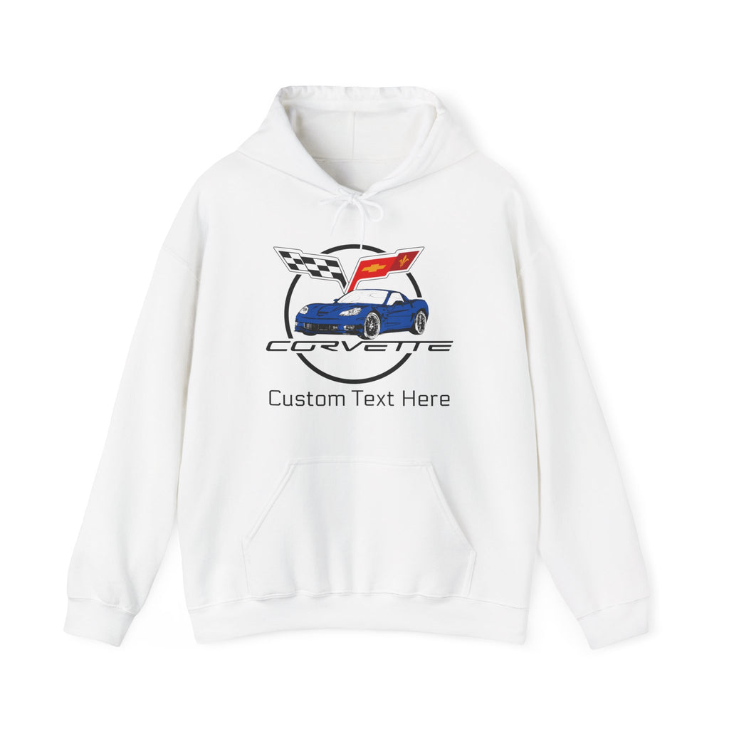 Custom Chevy C6 Corvette Hoodie, Personalized Blue Car Color Sweatshirt, Unisex Pullover for Car Enthusiasts, Great Gift for Corvette Fans