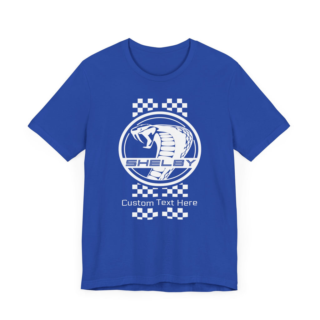 2024 Shelby Super Snake Circle with Checkered Stripe Personalized Unisex Jersey Short Sleeve Tee
