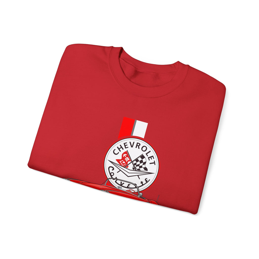C1 Corvette Vertical Stripe Emblem Cotton Blend Sweatshirt – Legends of the Road, Perfect for the Corvette Fan