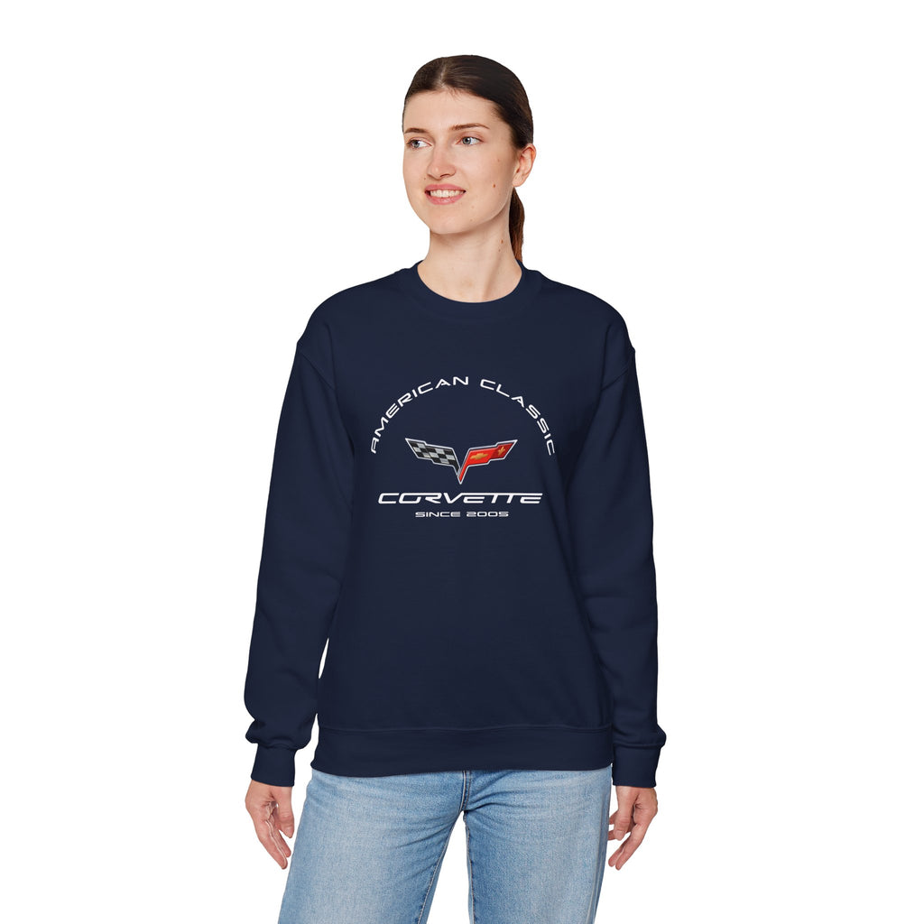 C6 Corvette Crew Neck Long Sleave Heavy Duty Sweatshirt, perfect for cool crisp days