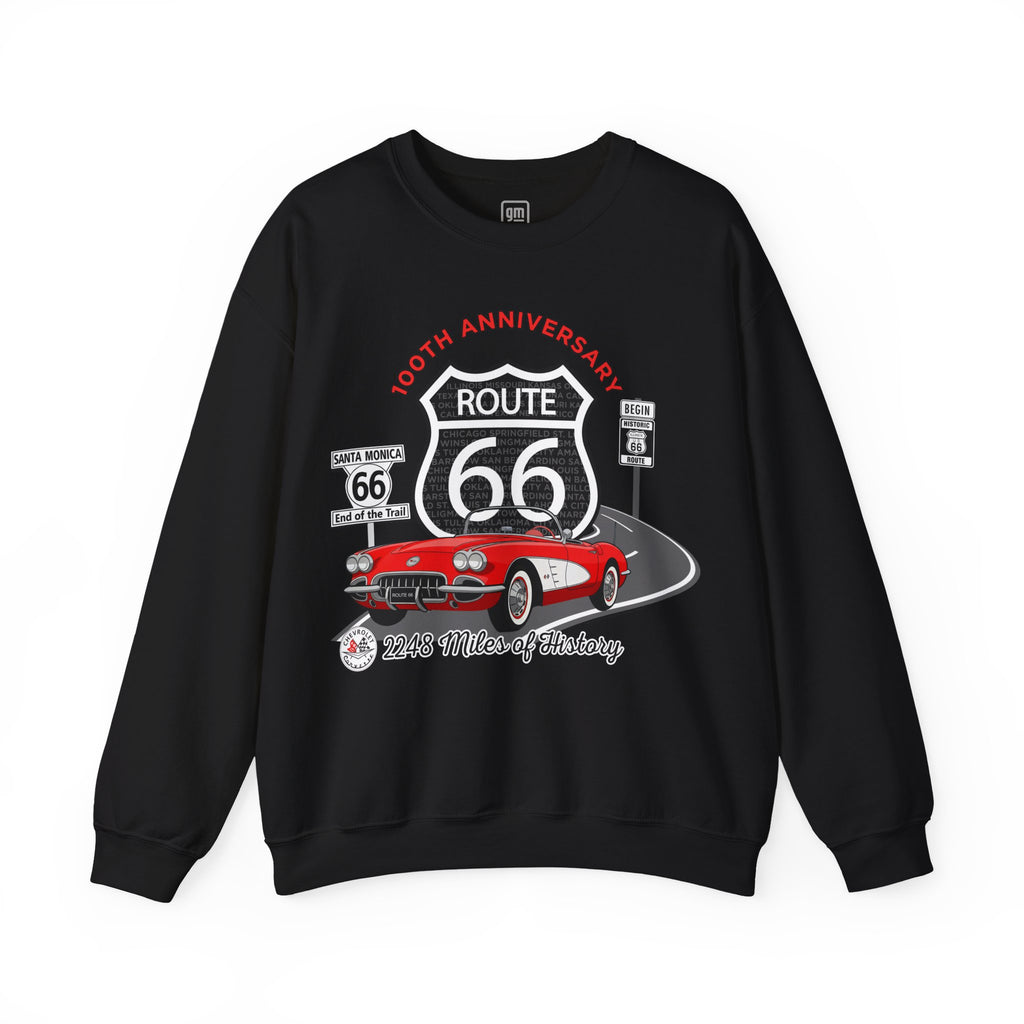 C1 Corvette Route 66 100th Anniversary Cotton Blend Sweatshirt – Legends of the Road, Perfect for the Corvette Fan