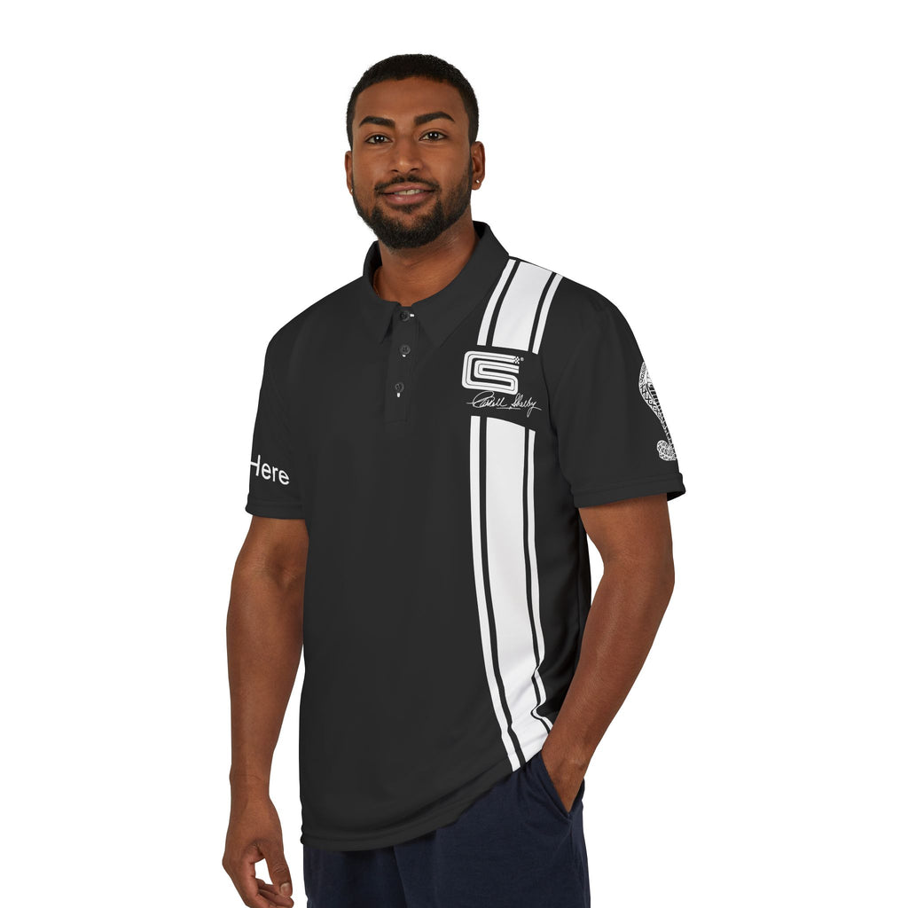 Carroll Shelby Signature Logo Personalized Black Polo Shirt, Shelby Fan Gifts