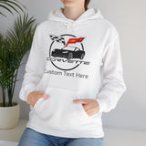 C6 Corvette Personalized Custom Car Color Cotton Blend Hooded Sweatshirt - BLACK