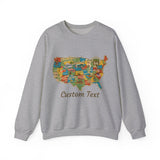 Legends of Route 66 100th Anniversary USA Map Personalized Unisex Fleece Crewneck Sweatshirt