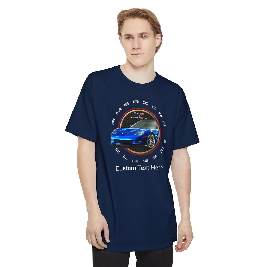 C6 Corvette Personalized Circle Logo Unisex Short Sleeve T-Shirt, Cotton Tall Beefy-T®, Car Enthusiast Gift