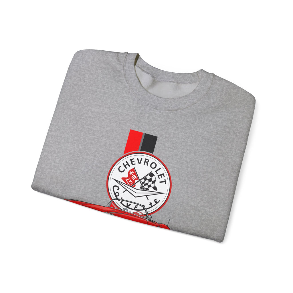 C1 Corvette Vertical Stripe Emblem Cotton Blend Sweatshirt – Legends of the Road, Perfect for the Corvette Fan