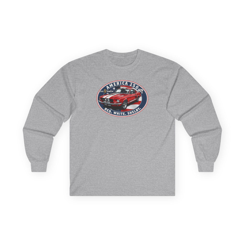 1967 Shelby GT500 "Red. White. Shelby." America 250 Long-Sleeve T-Shirt