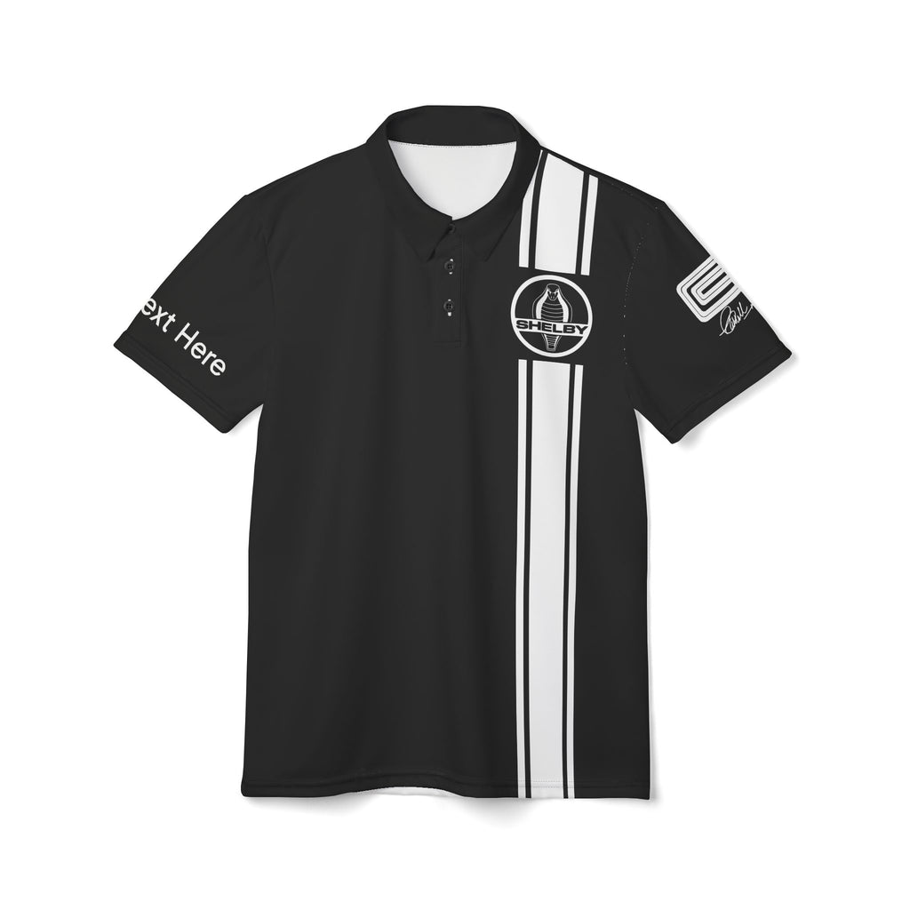 Carroll Shelby Cobra Logo Personalized Black Polo Shirt, Perfect for the Shelby Fan