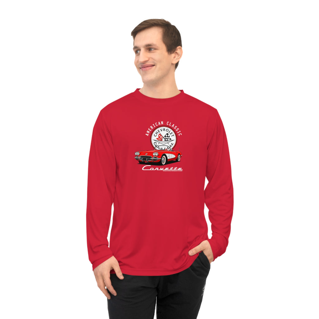 C1 Corvette American Classic Emblem Long Sleeve Performance Shirt Legends of the Road – Perfect for the Corvette Fan