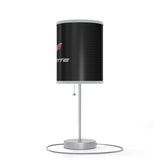 Corvette C6 Lamp on Stand with Sleek Steel Base 20"×7", High-Resolution Shade, US|CA Plug, Corvette Gifts, Home Decor