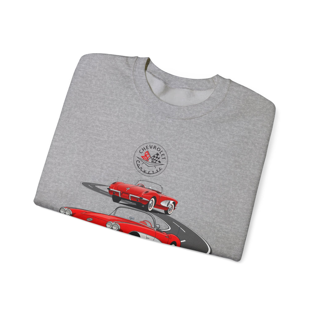 C1 Corvette Dual View Crew Neck Sweatshirt – Legends of the Road, Perfect for the Corvette Fan