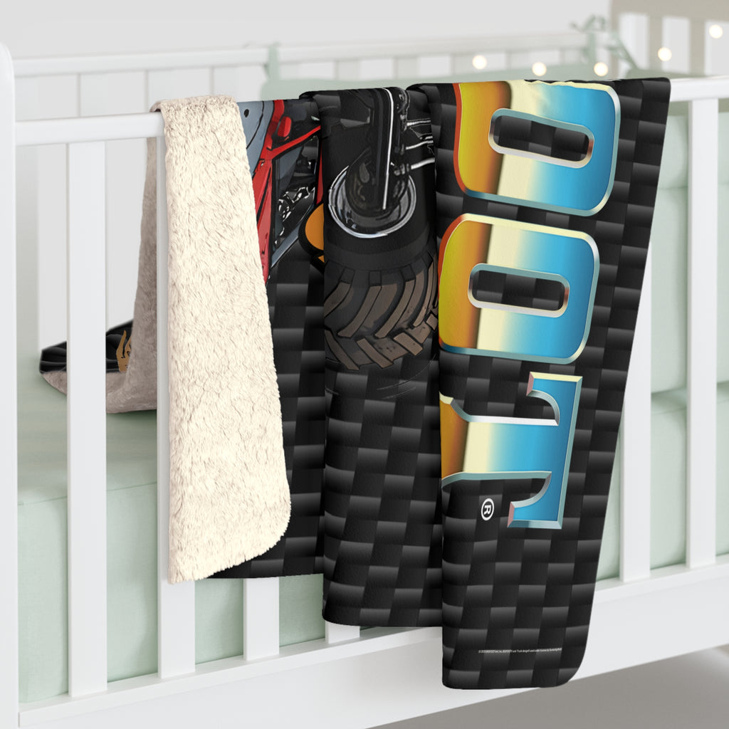 BIGFOOT 4X4X4® "Smash! Crunch! Carbon" 50x60 USA-Made Sherpa Blanket — Ultra-Soft Plush Throw