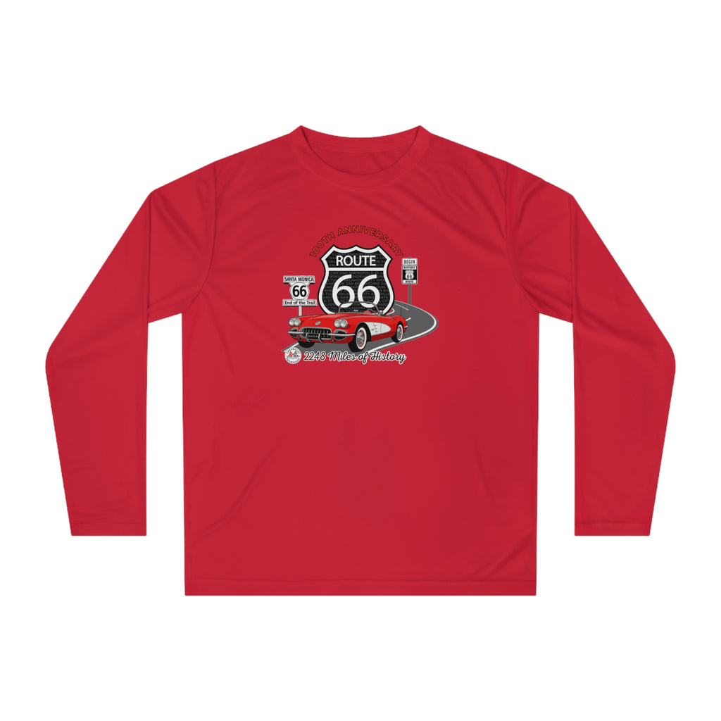 C1 Corvette Route 66 100th Anniversary Long Sleeve Performance Shirt – Legends of the Road, Perfect for the Corvette Fan