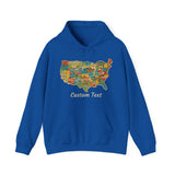 Legends of Route 66 100th Anniversary USA Map Personalized Unisex Fleece Hoodie Sweatshirt
