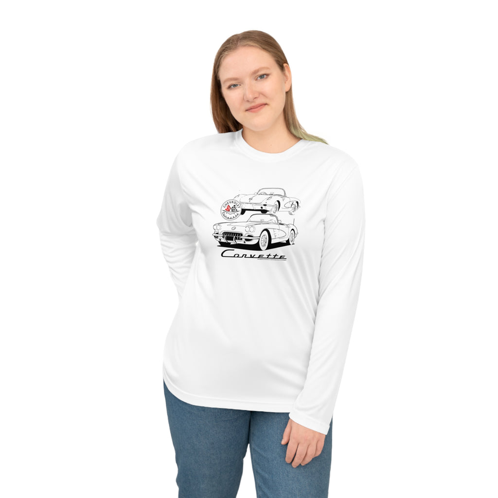 C1 Corvette Silhouette Performance Long Sleeve Shirt – Legends of the Road, Perfect for the Corvette Fan