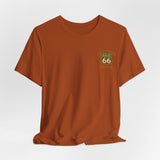 Legends of Route 66 100th Anniversary Landmark Map Design Cotton Front and Back Printed Short Sleeve Tee