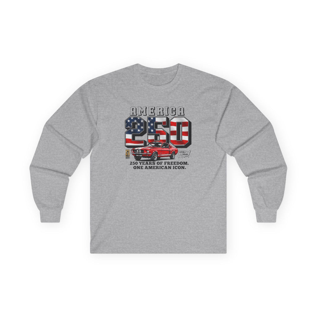 Shelby Red GT350 "One American Icon" America 250 Long-Sleeve T-Shirt