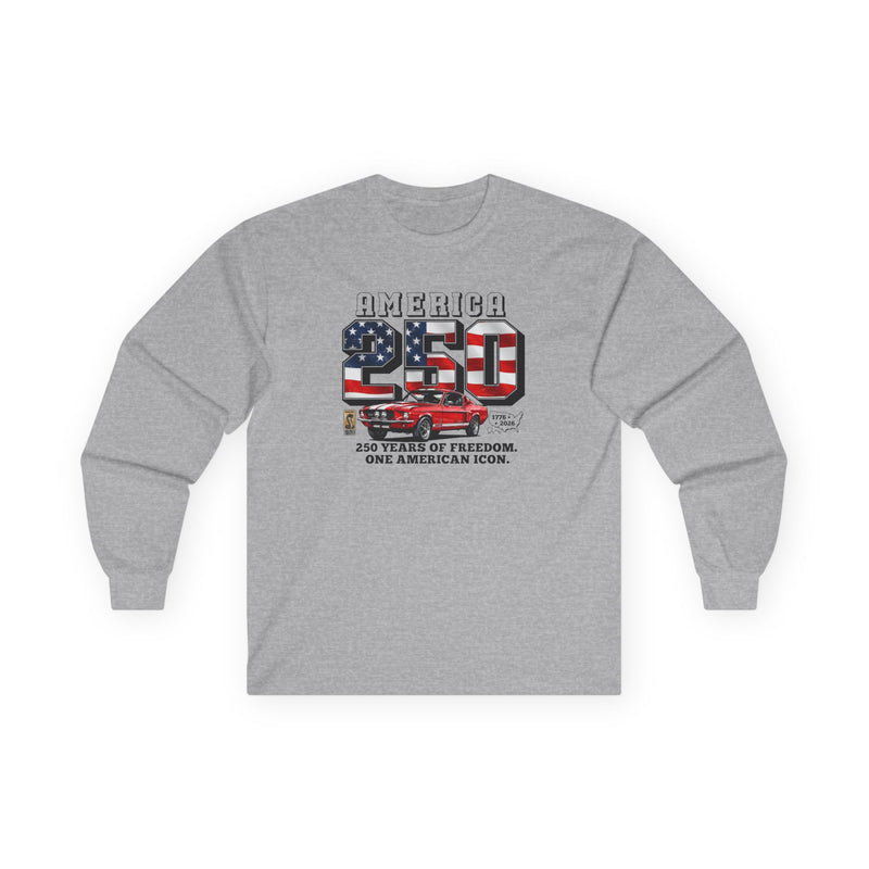 Shelby Red GT350 "One American Icon" America 250 Long-Sleeve T-Shirt