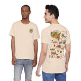 Legends of Route 66 100th Anniversary Landmark Collage Design Cotton Front and Back Printed Short Sleeve Tee