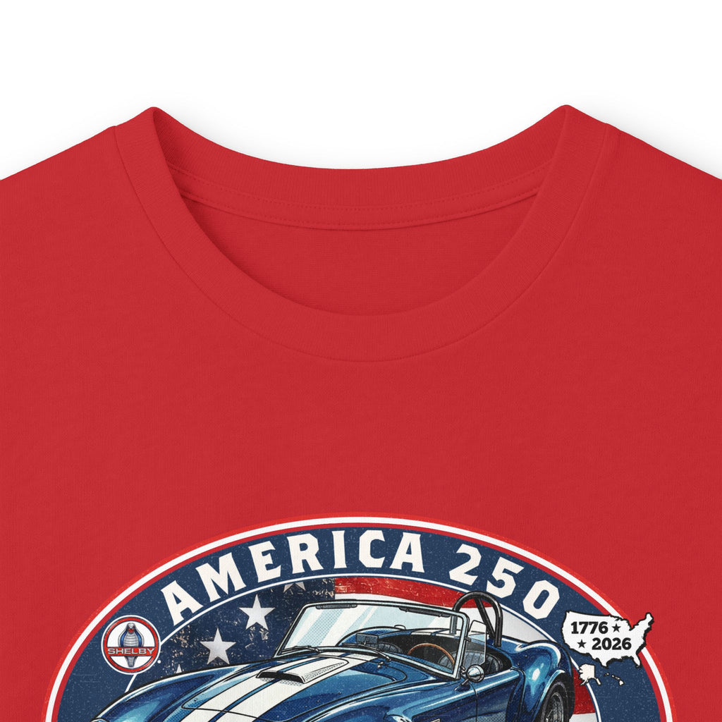 Shelby Cobra 427 "Red. White. Cobra." America 250 Oval Long-Sleeve T-Shirt