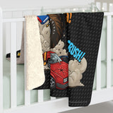 BIGFOOT 4X4X4® "Smash! Crunch! Crush Carbon" 50x60 USA-Made Sherpa Blanket — Ultra-Soft Plush Throw