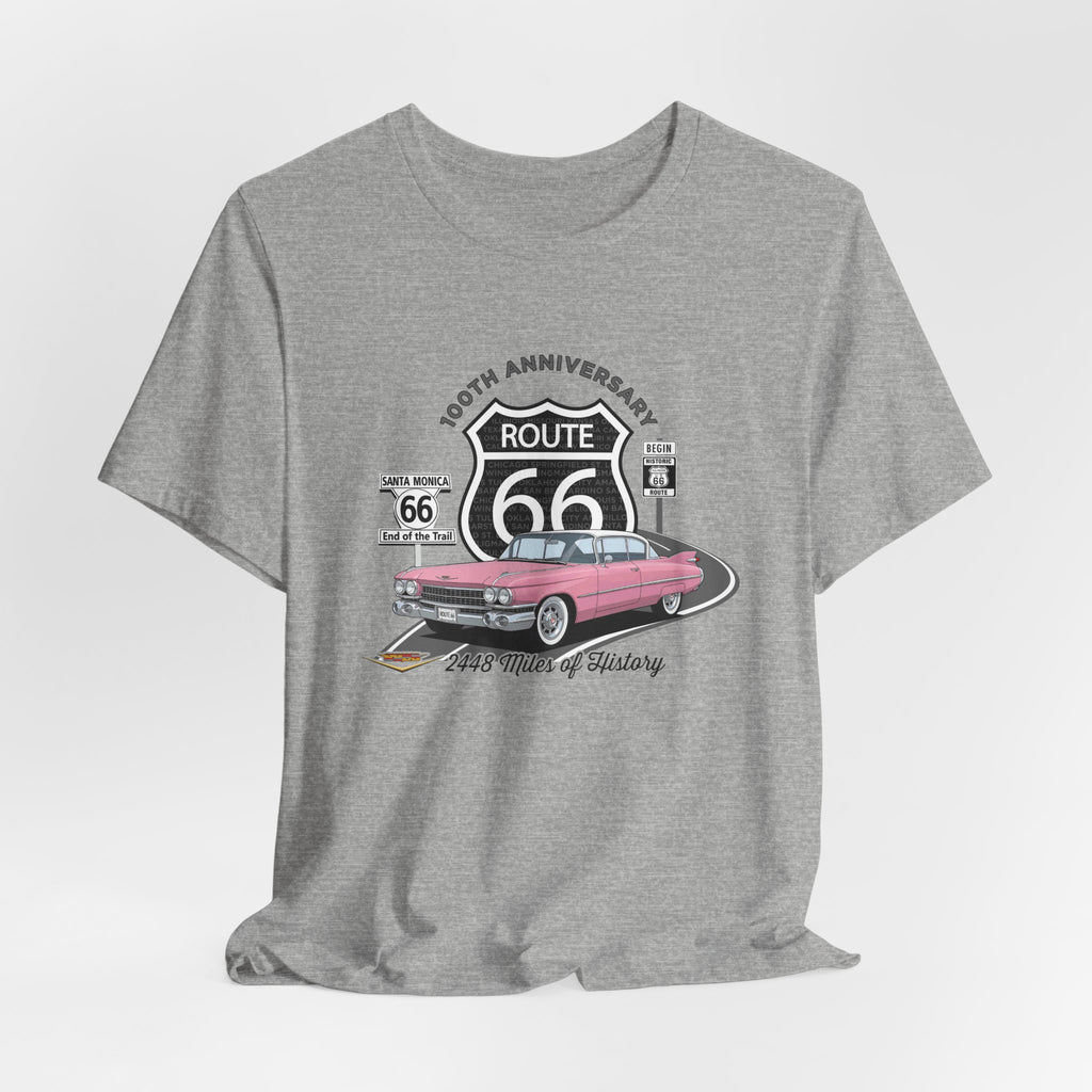 Pink Cadillac Route 66 100th Anniversary Short Sleeve Tee – Legends of the Road