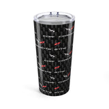 Corvette C5 Logo Repeat Pattern Carbon Tumbler 20oz | Retro Car Lover Travel Cup, Gift for Him, Car Enthusiast, Father's Day, Road Trip