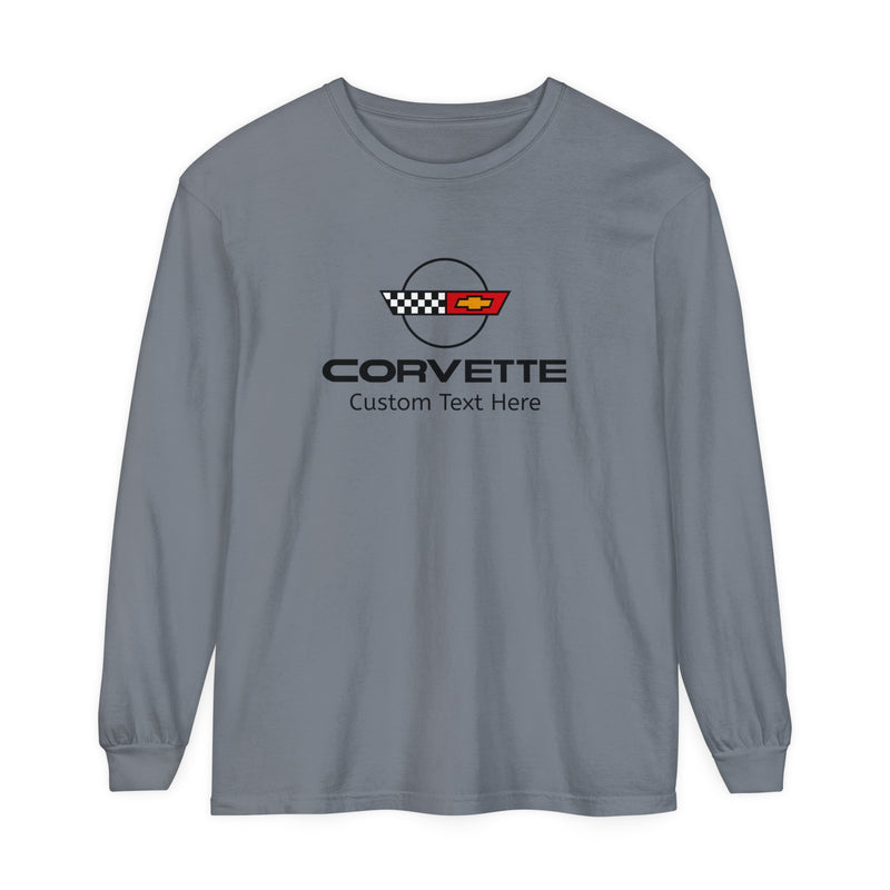 Personalized C4 Corvette Comfort Colors Premium Long Sleeve T-Shirt, 100% Cotton, Relaxed Fit, Customizable Corvette Apparel, Great Gift for Car Enthusiasts, A Signature Select Product