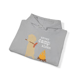 Dog is Good Never Camp Alone Adult Fleece Hoodie, Perfect for the Serious Dog Lover