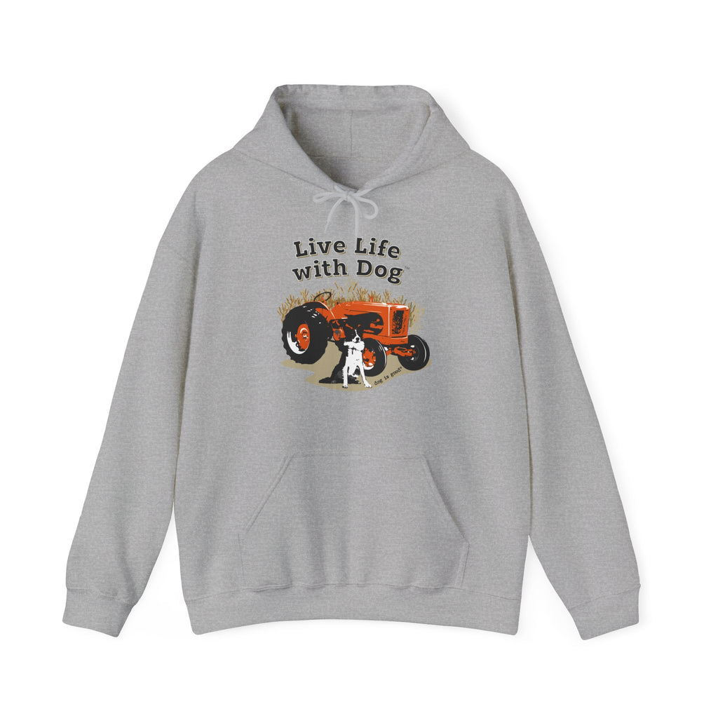 Dog is Good Live Life With Dog,Tractor, Adult  Fleece Hoodie, Perfect for the Serious Dog Lover