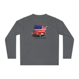 C1 Corvette American Flag Hooded Performance Long Sleeve Tee Legends of the Road – Perfect for the Corvette Fan
