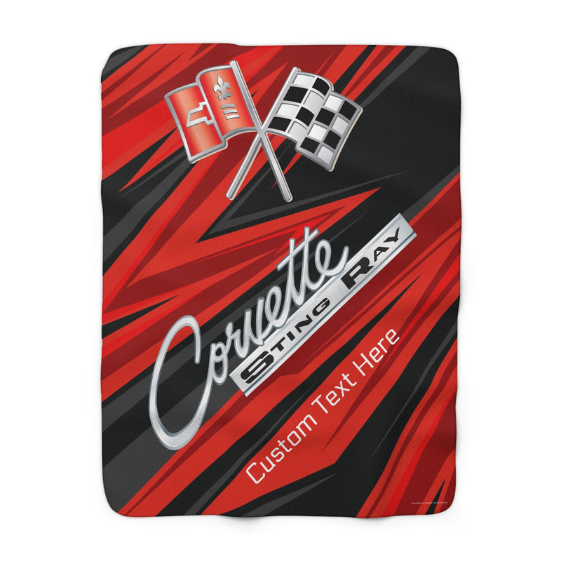 Personalized C2 Corvette Racing Decorative Diagonal Pattern Sherpa Blanket, Perfect for Chilly Days