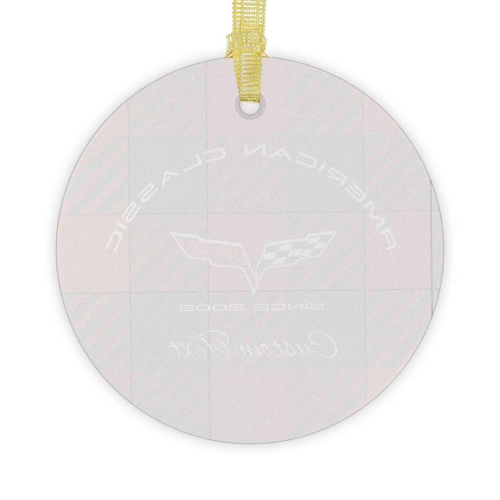 Personalized C6 Corvette Glass Christmas Ornament, Custom Holiday Gift for Corvette Fans, Perfect for Christmas Decor