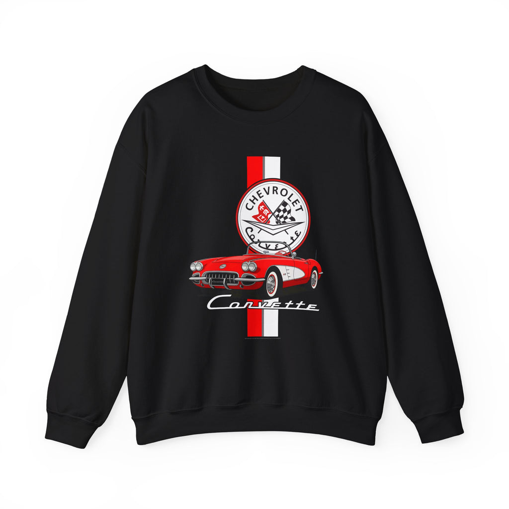 C1 Corvette Vertical Stripe Emblem Cotton Blend Sweatshirt – Legends of the Road, Perfect for the Corvette Fan
