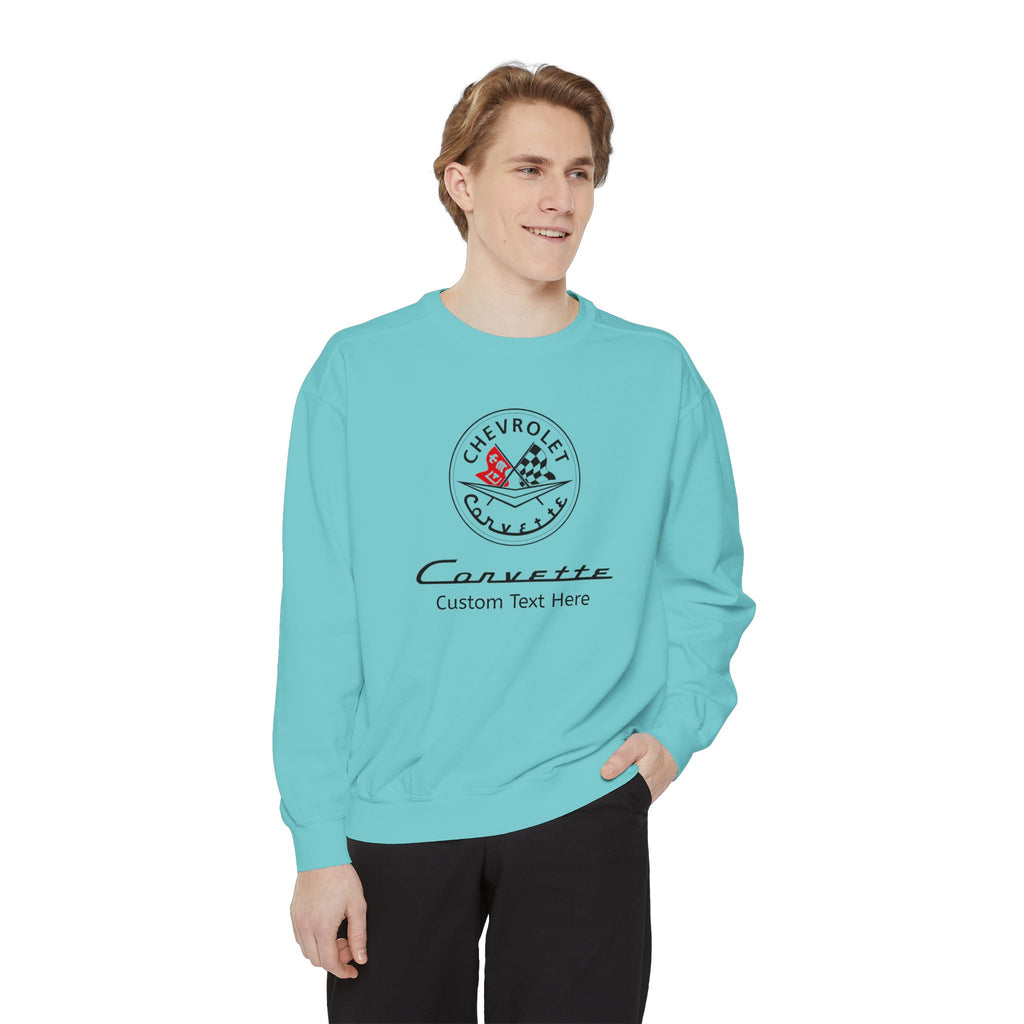 Personalized C1 Corvette Comfort Colors® Unisex Garment-Dyed Premium Sweatshirt, Relaxed Fit, Chevrolet Car Enthusiasts, Official Licensed Apparel, Custom Gift For Him Or Her