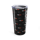 Corvette C4 Logo Toss  Pattern Carbon Tumbler 20oz | Retro Car Lover Travel Cup, Gift for Him, Car Enthusiast, Father's Day, Road Trip
