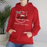 C6 Corvette Personalized Custom Car Color Cotton Blend Hooded Sweatshirt- RED