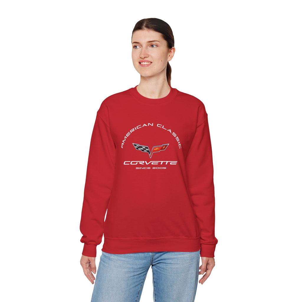 C6 Corvette Crew Neck Long Sleave Heavy Duty Sweatshirt, perfect for cool crisp days