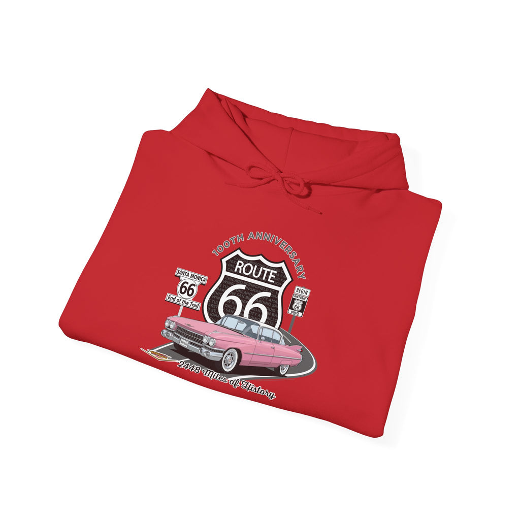 Pink Cadillac Route 66 100th Anniversary Hooded Sweatshirt – Legends of the Road