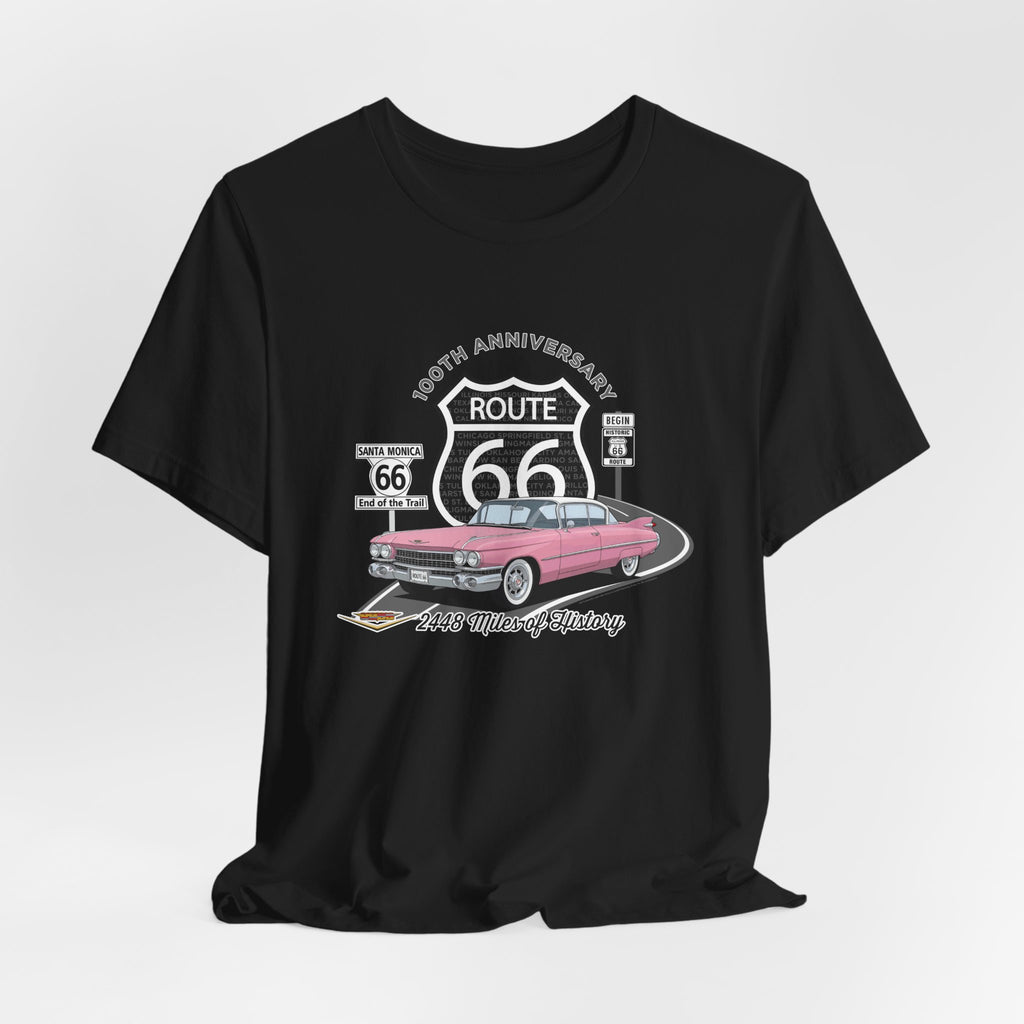 Pink Cadillac Route 66 100th Anniversary Short Sleeve Tee – Legends of the Road