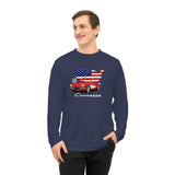 C1 Corvette American Flag Hooded Performance Long Sleeve Tee Legends of the Road – Perfect for the Corvette Fan