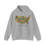 Legends of Route 66 100th Anniversary USA Map Personalized Unisex Fleece Hoodie Sweatshirt