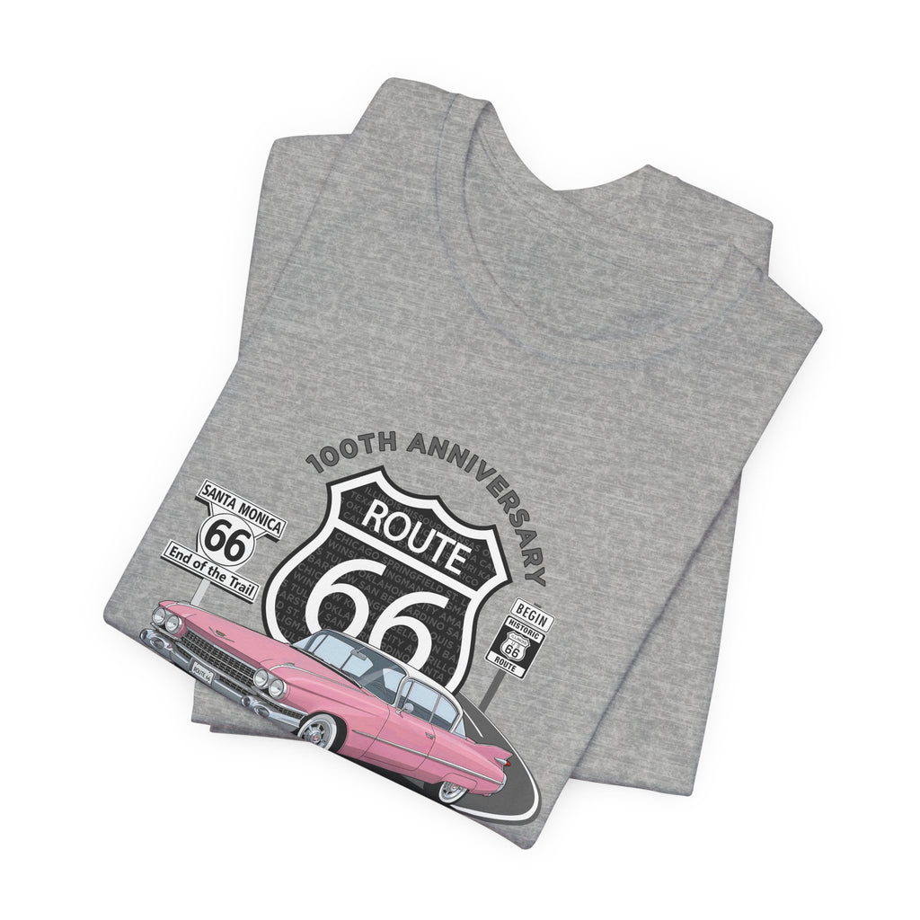 Pink Cadillac Route 66 100th Anniversary Short Sleeve Tee – Legends of the Road